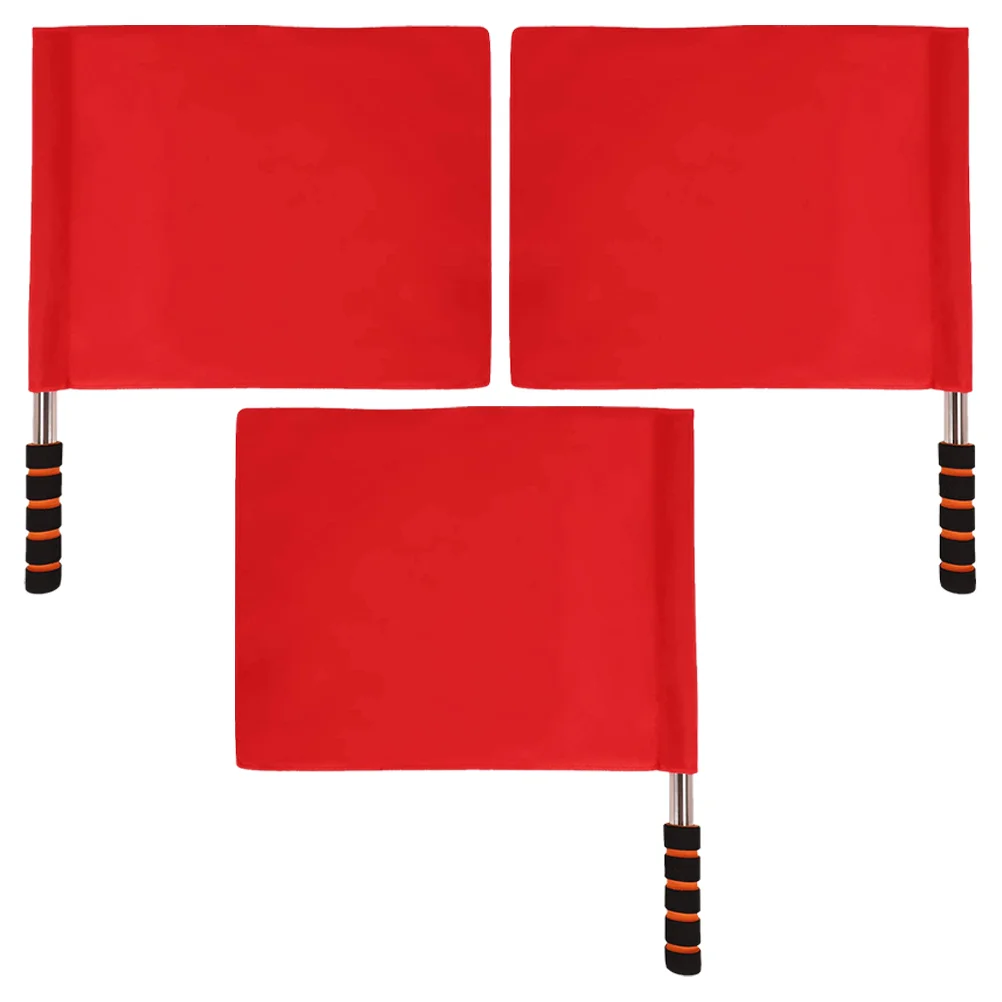 

3 Pcs Referee Flag Racing Flags Race Soccer Equipment Football Sports Fan Cheering Cloth Match Signal Commander Volleyball Gear