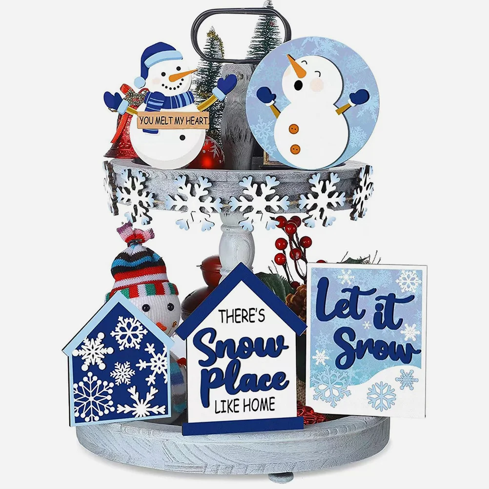 1 Set of Xmas Tiered Tray Decoration Set Wooden Christmas Decorations Snowflake Winter Tabletop Decorations
1 Set of Xmas Tiered Tray Decoration Set Wooden Christmas Decorations Snowflake Winter Tabletop Decorations