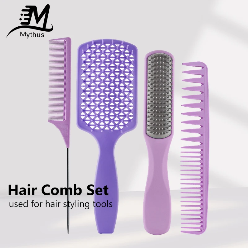 4 Pcs Women Hair Styling Comb Heat Resistant Double Tooth Comb Professional Salon Hair Care Tools Set Purple Vent Hair Brush
4 Pcs Women Hair Styling Comb Heat Resistant Double Tooth Comb Professional Salon Hair Care Tools Set Purple Vent Hair Brush