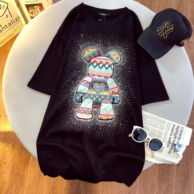 Cartoon animal short sleeve cotton T-shirt women's 2022 summer clothes new loose thin round neck drill half sleeve top
Cartoon animal short sleeve cotton T-shirt women's 2022 summer clothes new loose thin round neck drill half sleeve top