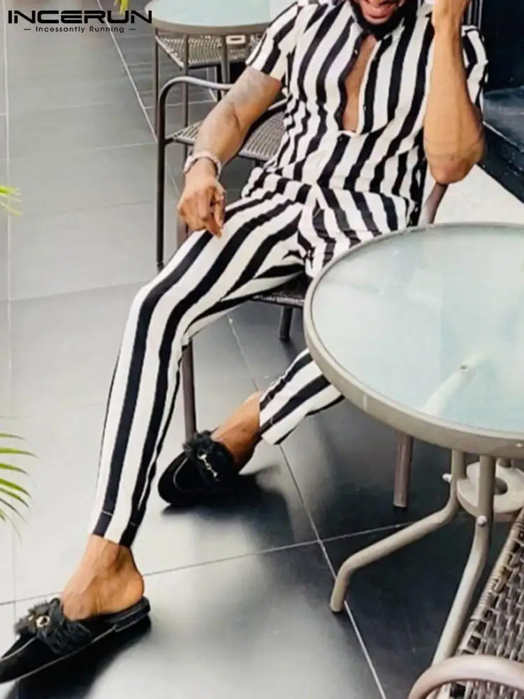 INCERUN Fashion Men Striped Sets Streetwear Lapel Short Sleeve Shirt & Long Pants Two Pieces 2022 Loose Men Casual Suits S-5XL
INCERUN Fashion Men Striped Sets Streetwear Lapel Short Sleeve Shirt & Long Pants Two Pieces 2022 Loose Men Casual Suits S-5XL