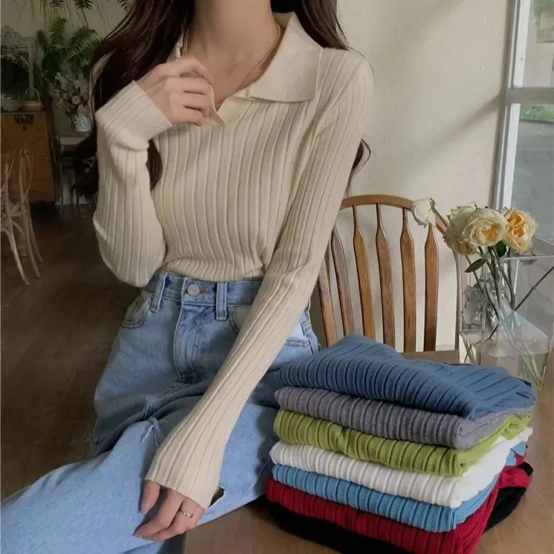 Women Sweater Female Long Sleeve Casual Pullovers Knitted Sweaters Clothes Sweter Mujer 2022 Fall Korean Turn-Down Collar
Women Sweater Female Long Sleeve Casual Pullovers Knitted Sweaters Clothes Sweter Mujer 2022 Fall Korean Turn-Down Collar