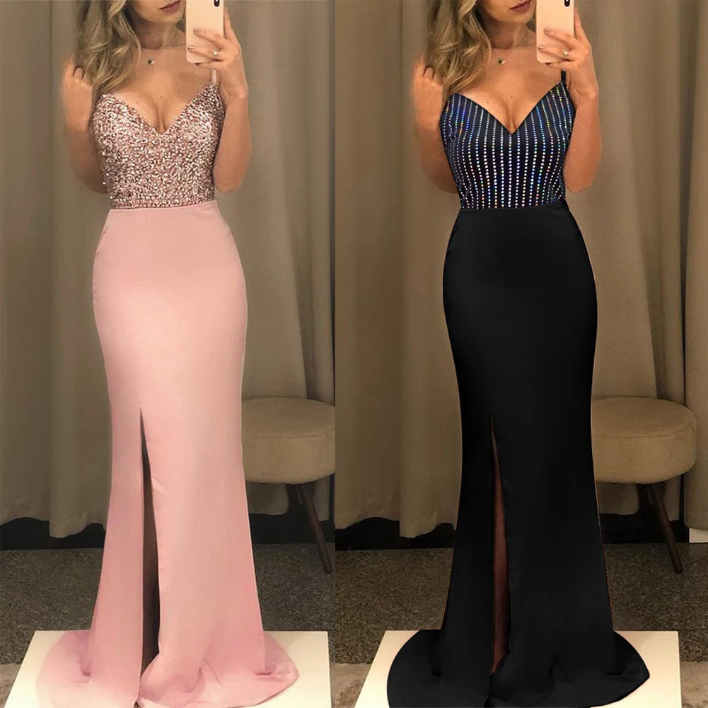 New Women's Sexy Formal Sleeveless V-neck Long Evening Dress Summer Ladies Fashion Bridesmaid Prom Ball Gown Dresses Vestido2022
New Women's Sexy Formal Sleeveless V-neck Long Evening Dress Summer Ladies Fashion Bridesmaid Prom Ball Gown Dresses Vestido2022
