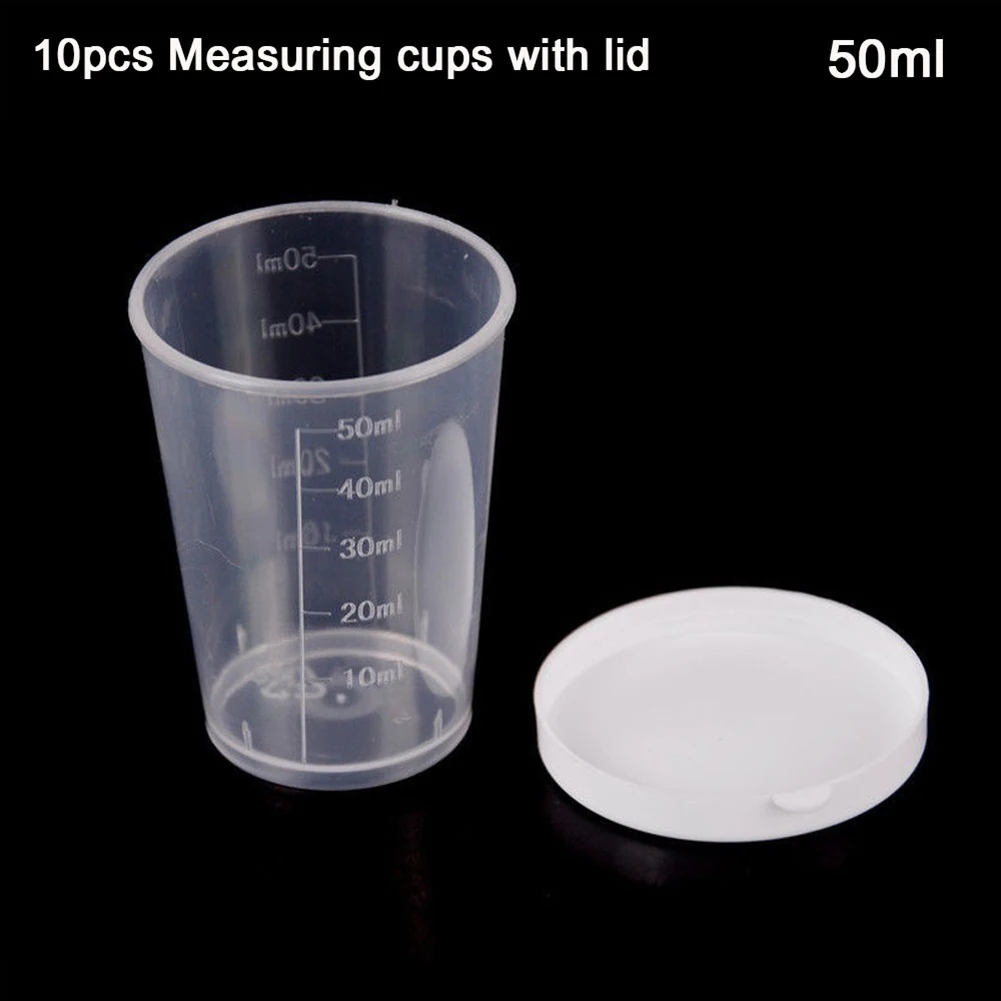 10pcs 50ml Transparent Medicine Measuring Cup With White Lids Cap Container For Resin Water Jugs With Measurement
10pcs 50ml Transparent Medicine Measuring Cup With White Lids Cap Container For Resin Water Jugs With Measurement