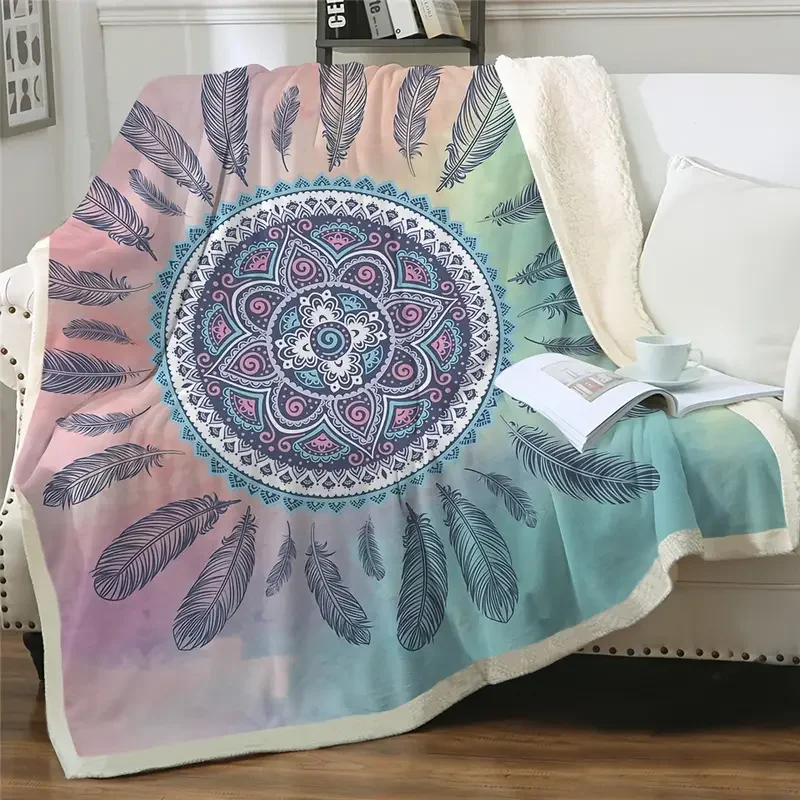 HMTX 1pc 3D Mandala Boho Blanket, Soft Sherpa Fleece Throw Blanket For Bed Couch Chair Fall Winter Camping Living Room Office
HMTX 1pc 3D Mandala Boho Blanket, Soft Sherpa Fleece Throw Blanket For Bed Couch Chair Fall Winter Camping Living Room Office