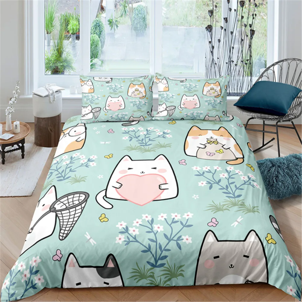 Cartoon Cat Duvet Cover Set Cartoon Animal Print Bedding Set With Pillowcase 2/3pcs Comforter Cover For Bedroom Decor
Cartoon Cat Duvet Cover Set Cartoon Animal Print Bedding Set With Pillowcase 2/3pcs Comforter Cover For Bedroom Decor