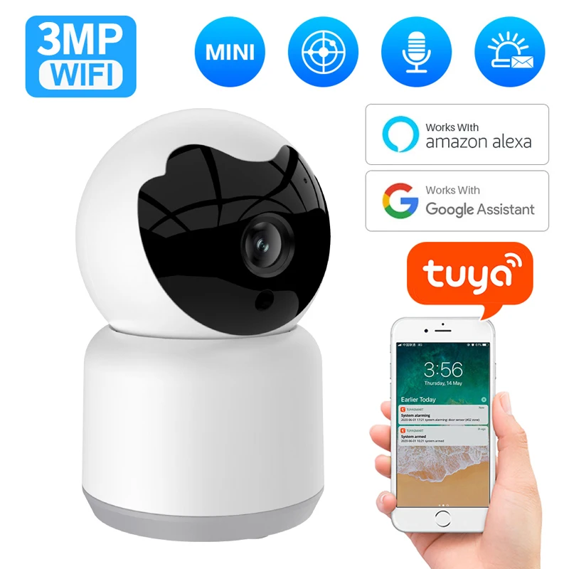 3MP Tuya Smart Mini WiFi IP Camera Indoor Wireless Surveillance Auto Tracking Of Human Home Security CCTV Baby Pet Monitor
3MP Tuya Smart Mini WiFi IP Camera Indoor Wireless Surveillance Auto Tracking Of Human Home Security CCTV Baby Pet Monitor