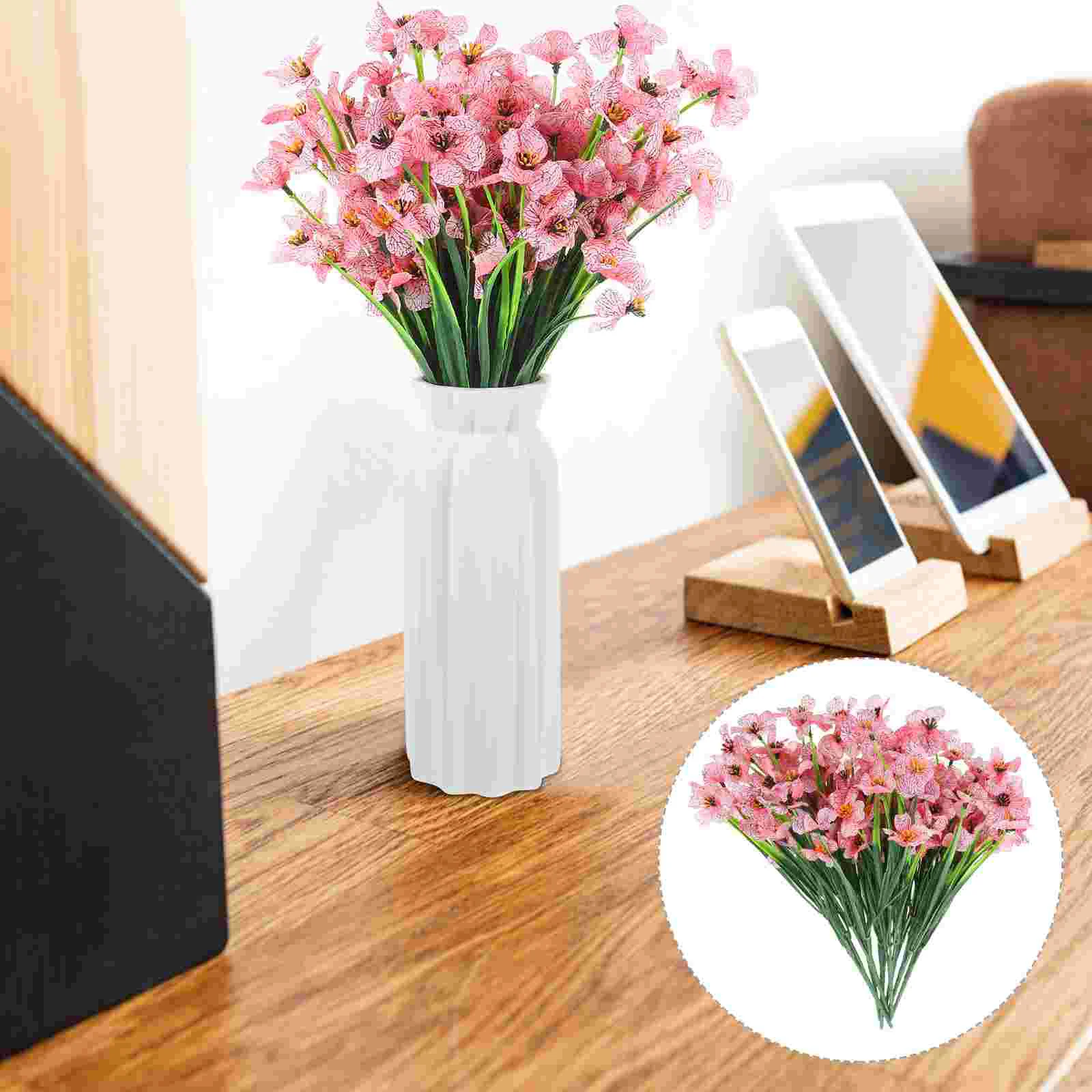 

8 Pcs DIY Flower Arrangement Decor Violet Stems Faux Flowers Office Household Festival Accessory Home Artificial