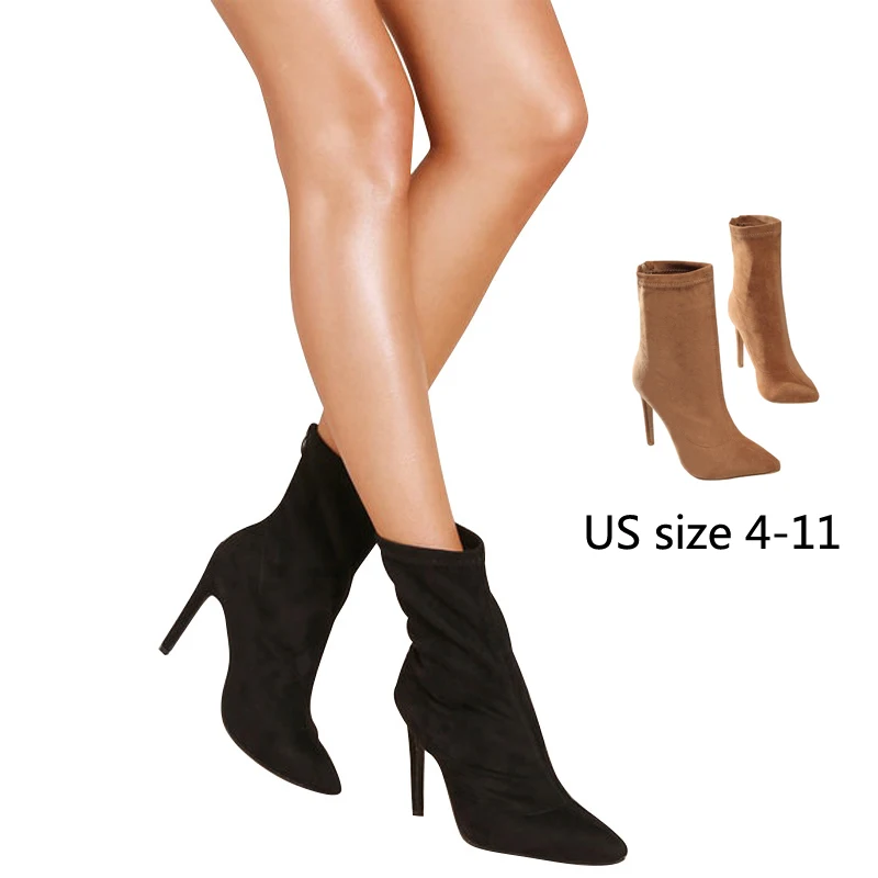 11cm Women's Boots suede pointed toe zipper socks boots sexy stiletto Mid-Calf Boots fashion high heels
11cm Women's Boots suede pointed toe zipper socks boots sexy stiletto Mid-Calf Boots fashion high heels