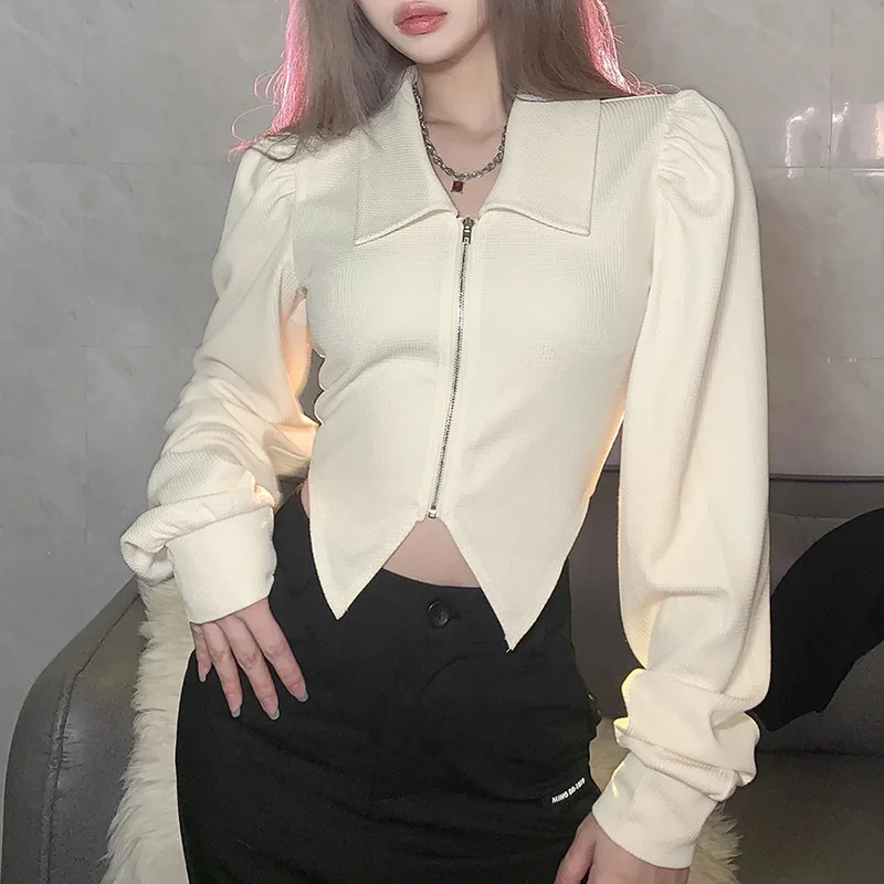 Autumn 2022 New Women's Solid Color Slim Navel Fashion Lapel Zipper Long Sleeve Sweater Women
Autumn 2022 New Women's Solid Color Slim Navel Fashion Lapel Zipper Long Sleeve Sweater Women