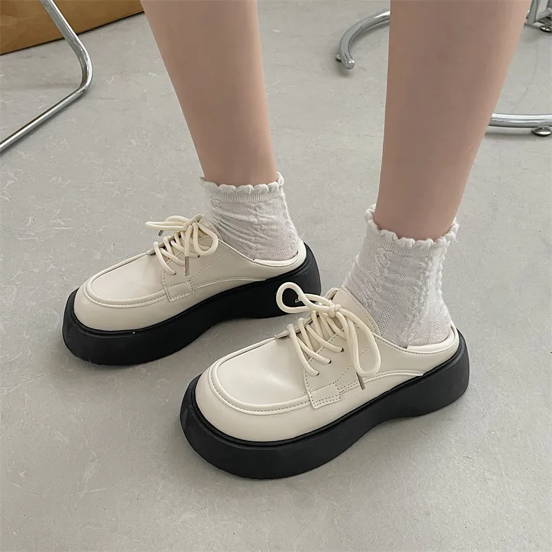 Round Toe Flat Black Shoes For Women Female Footwear British Style Oxfords Clogs Platform Dress Preppy Leather Summer Retro
Round Toe Flat Black Shoes For Women Female Footwear British Style Oxfords Clogs Platform Dress Preppy Leather Summer Retro