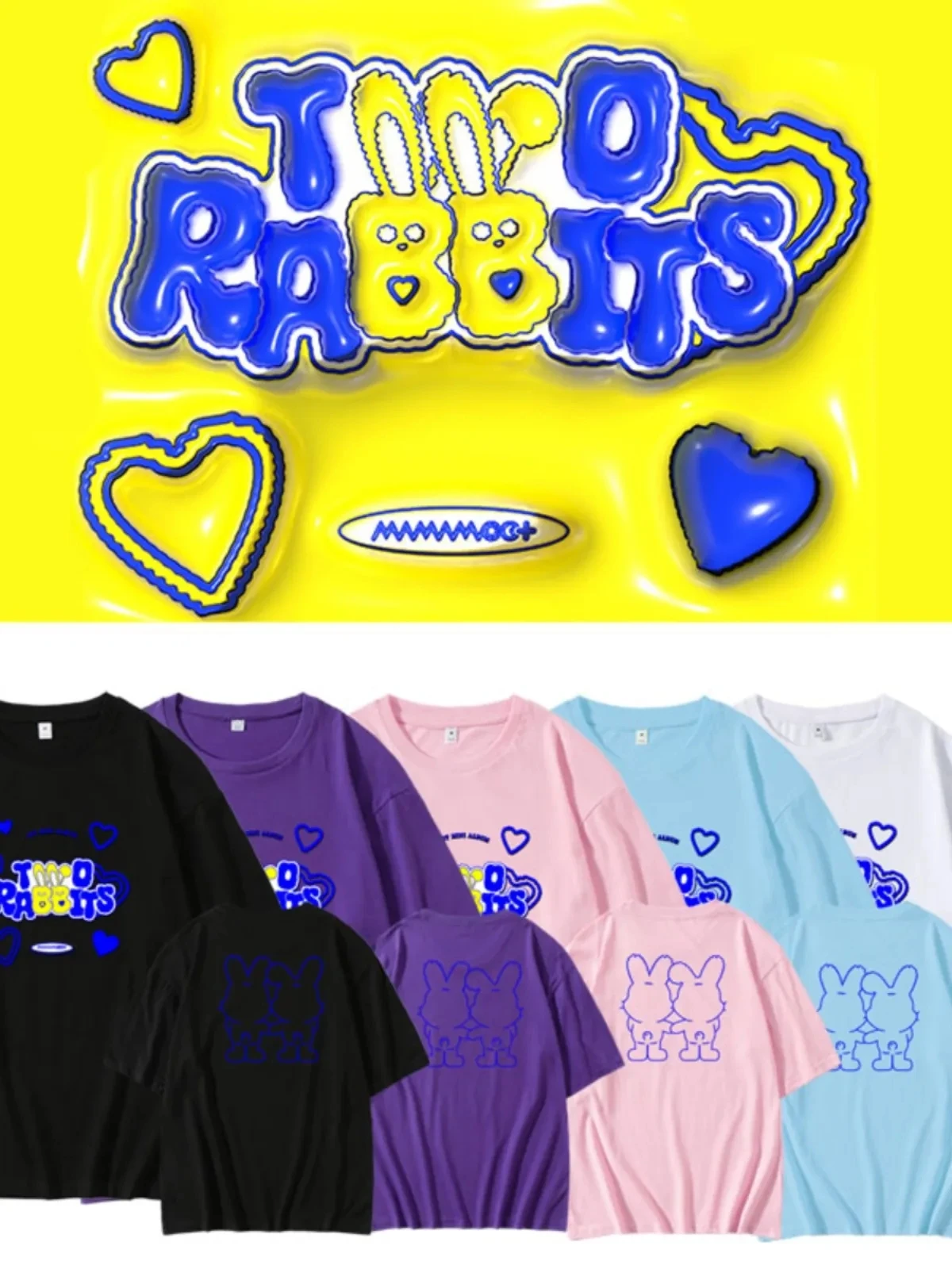 Kpop MAMAMOO+ TWO RABBITS Man/Women Harajuku T-shirt Round Neck Short Sleeve Casual Unisex Streetwear COTTON Top
Kpop MAMAMOO+ TWO RABBITS Man/Women Harajuku T-shirt Round Neck Short Sleeve Casual Unisex Streetwear COTTON Top