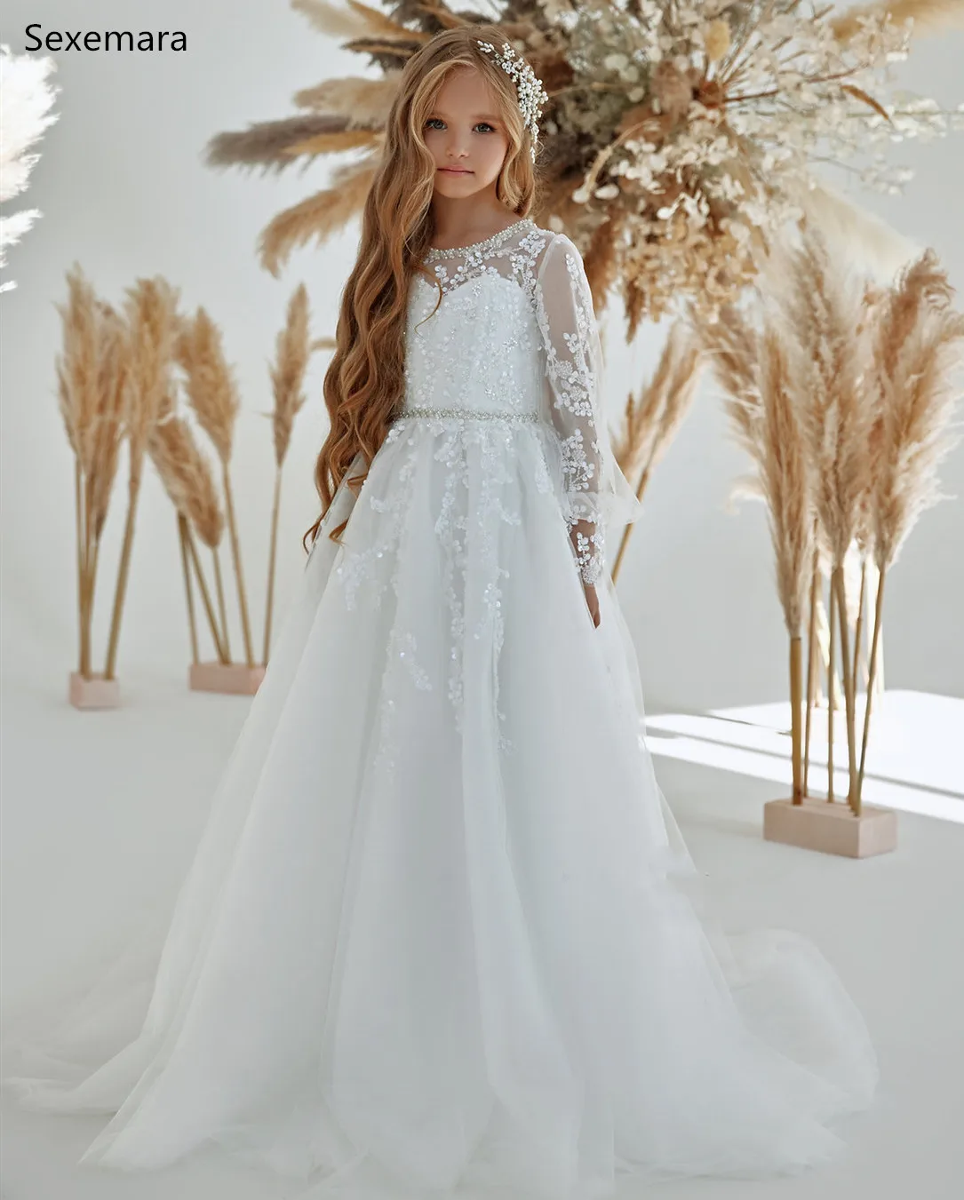 New Custom Flower Girl Dresses Long Sleeves Tulle Applique Kids Wedding Party Gown Girls Pageant First Communion Dress
New Custom Flower Girl Dresses Long Sleeves Tulle Applique Kids Wedding Party Gown Girls Pageant First Communion Dress