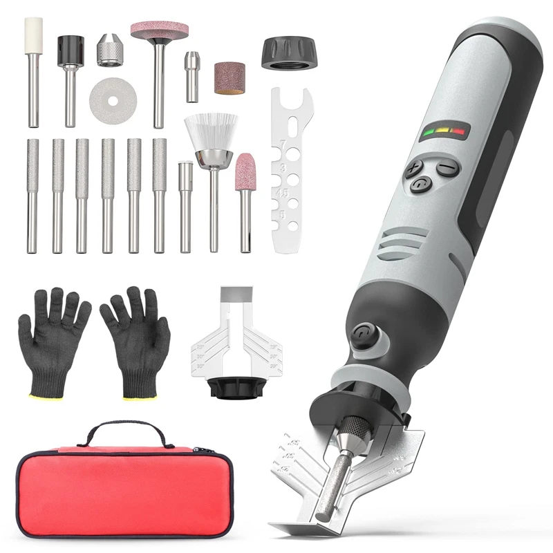 Cordless Chainsaw Sharpener, Electric Handheld Chainsaw Sharpening Kit, High Speed Chainsaw Sharpening Tool
Cordless Chainsaw Sharpener, Electric Handheld Chainsaw Sharpening Kit, High Speed Chainsaw Sharpening Tool