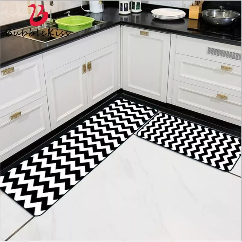 Bubble Kiss Modern Black White Simple Wavy Striped Kitchen Mats Home Decor Welcome Mats for Front Door Hot Sale Kitchen Rugs
Bubble Kiss Modern Black White Simple Wavy Striped Kitchen Mats Home Decor Welcome Mats for Front Door Hot Sale Kitchen Rugs