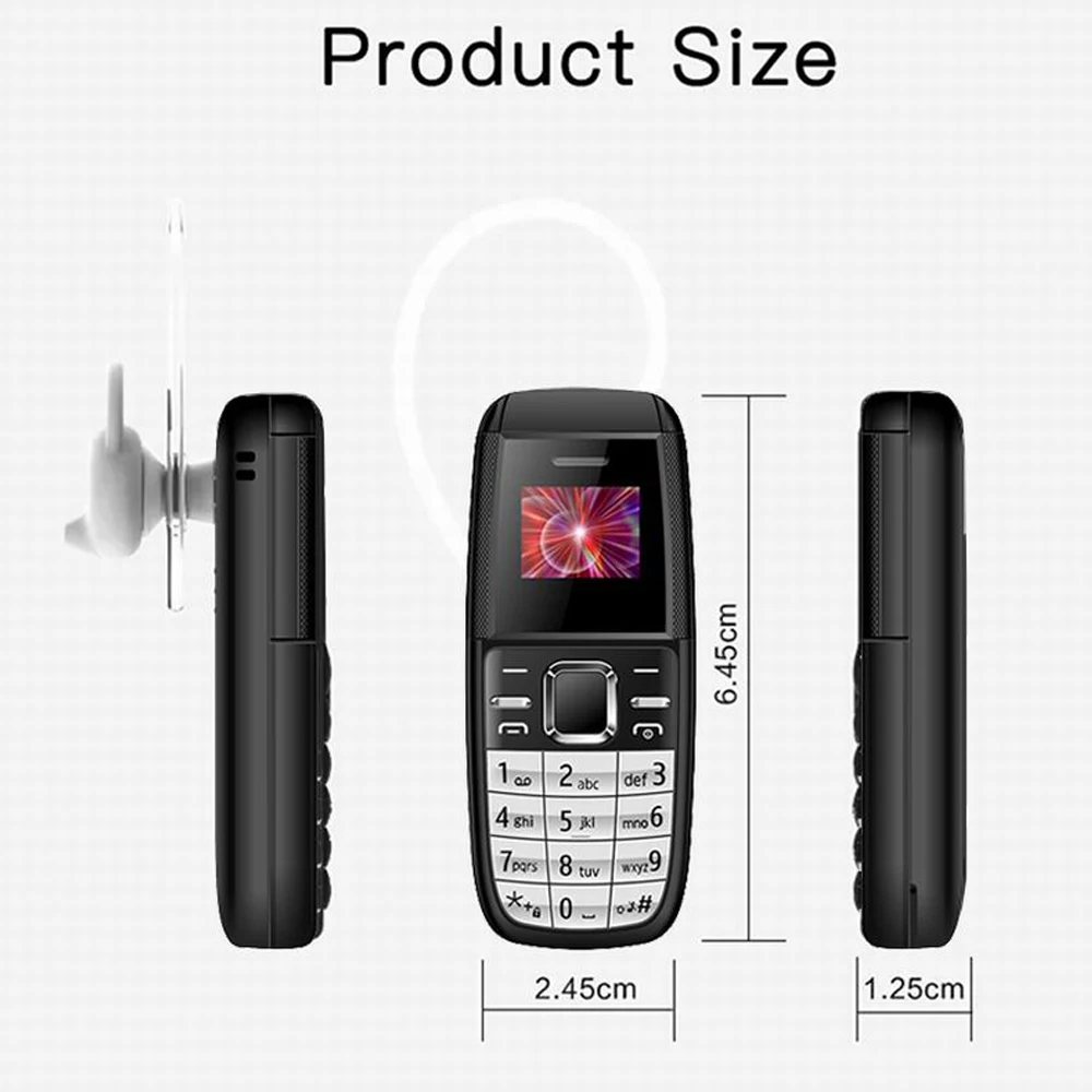 

BM200 0.66" Super Mini Phone MT6261D GSM Quad Band Pocket Cellphones with Button Keypad Dual SIM Dual Standby for Elderly Adult