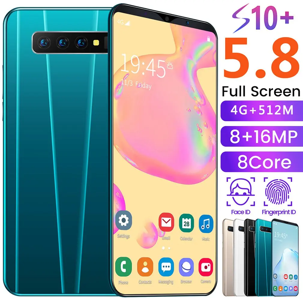 Смартфон S10 + 5,8 дюйма, 4 Гб + 512 МБ, экран высокой четкости, две карты, двойной режим ожидания, мощный процессор
Смартфон S10 + 5,8 дюйма, 4 Гб + 512 МБ, экран высокой четкости, две карты, двойной режим ожидания, мощный процессор