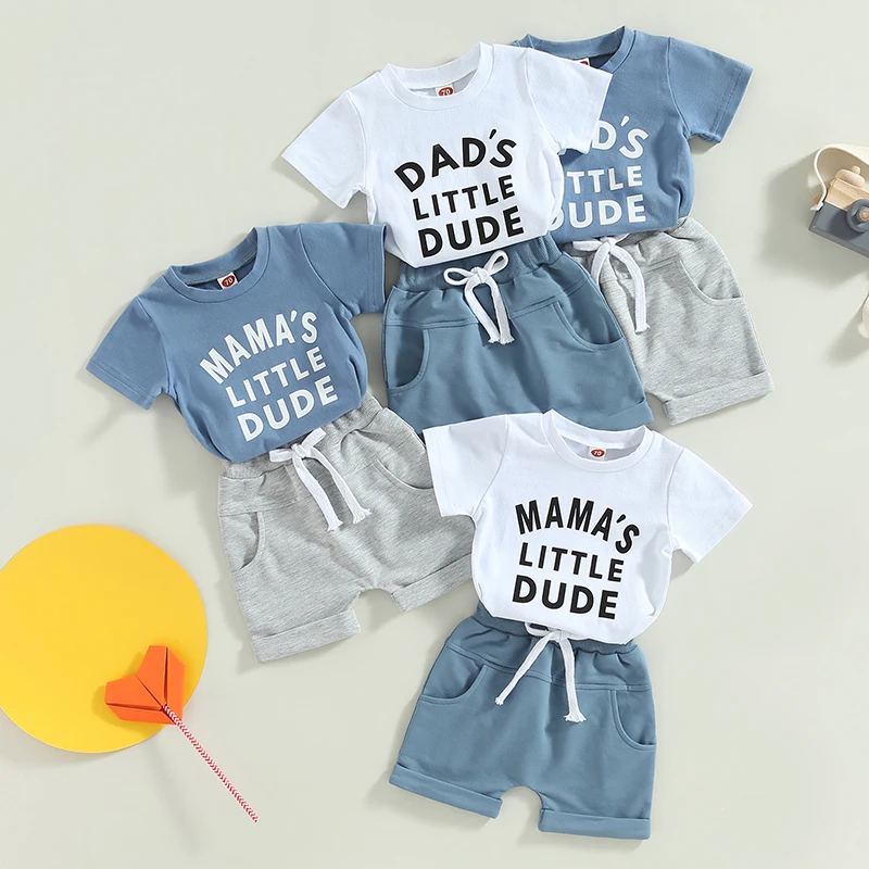 Kids Boys Clothes Set, Short Sleeve Round Neck Letters Print Loose Shirt + Drawstring Short Pants 0-24Months
Kids Boys Clothes Set, Short Sleeve Round Neck Letters Print Loose Shirt + Drawstring Short Pants 0-24Months