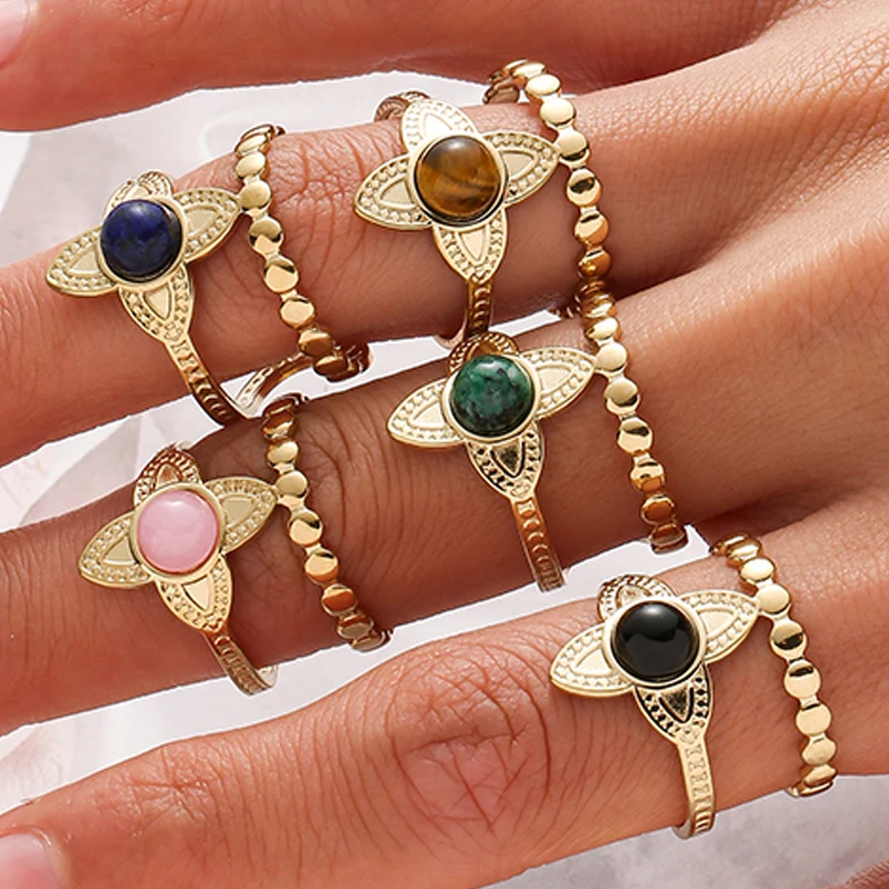 Bohemia Stainless Steel Turquoise Stone Finger Rings for Women Aesthetic Floral Wide Open Rings Vintage Gold Ring Jewelry Gifts
Bohemia Stainless Steel Turquoise Stone Finger Rings for Women Aesthetic Floral Wide Open Rings Vintage Gold Ring Jewelry Gifts