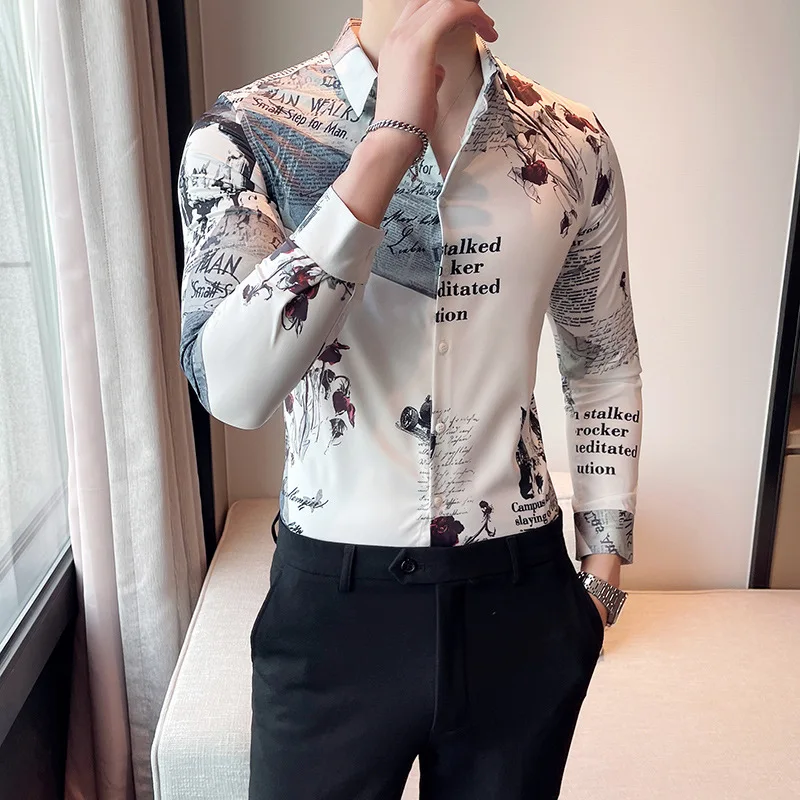 Men's Floral Shirt Long Sleeve Casual Shirt Fashion Rose Flower 3D Printed Turn-down Collar Slim Shirt for Mens
Men's Floral Shirt Long Sleeve Casual Shirt Fashion Rose Flower 3D Printed Turn-down Collar Slim Shirt for Mens