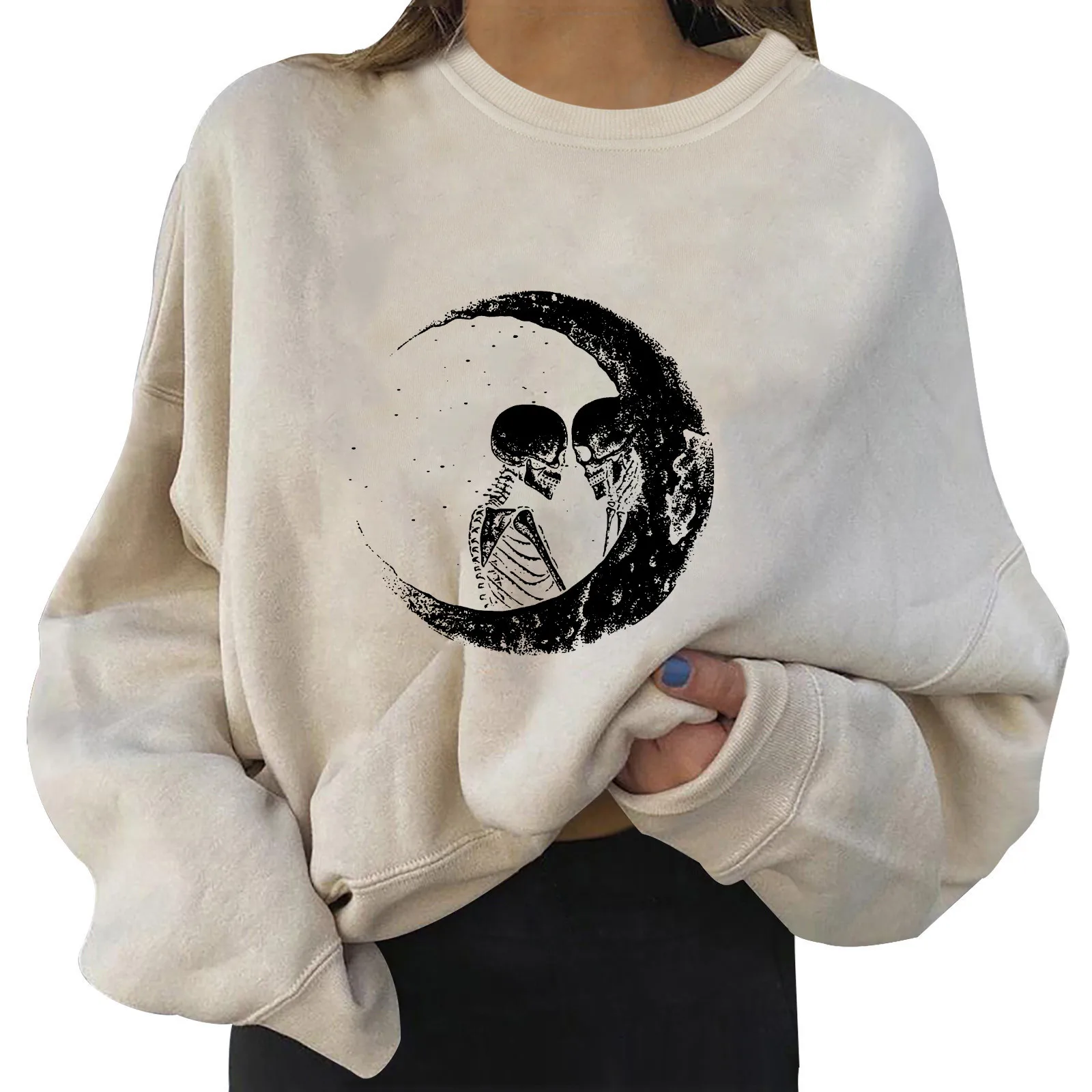 Crewneck Hoodie Sweatshirt Women's Skeleton Moon Printed Autumn Fashion Long-sleeved Autumn Winter Casual Hooded Pullover Tops
Crewneck Hoodie Sweatshirt Women's Skeleton Moon Printed Autumn Fashion Long-sleeved Autumn Winter Casual Hooded Pullover Tops