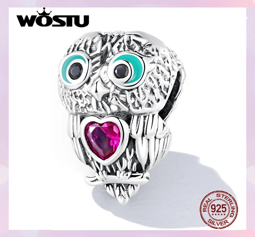 WOSTU 925 Sterling Silver Vintage Owl Design Beads Heart Rose Red CZ Charms For Women Fit Original Bracelet Bangles Jewelry Make
WOSTU 925 Sterling Silver Vintage Owl Design Beads Heart Rose Red CZ Charms For Women Fit Original Bracelet Bangles Jewelry Make