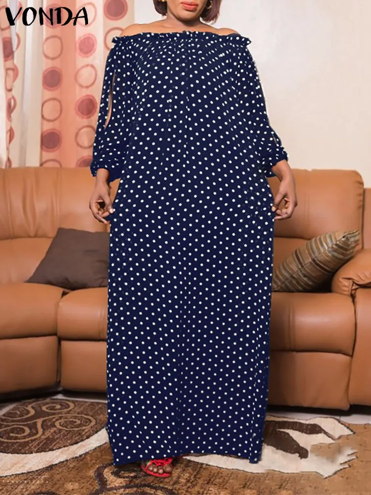 VONDA 2022 Women Fashion Sundress Polka Dots Printed Long Dress Female Casual Loose Vestido Evening Party Dress Oversized Robe
VONDA 2022 Women Fashion Sundress Polka Dots Printed Long Dress Female Casual Loose Vestido Evening Party Dress Oversized Robe