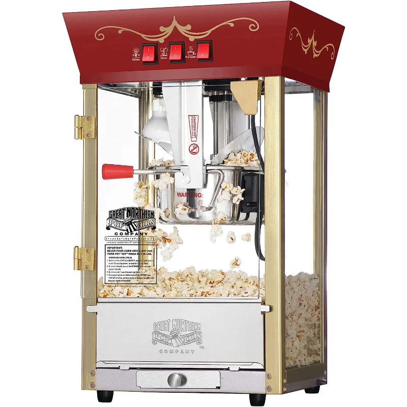 

Great Northern Popcorn Red Matinee Movie Theater Style 8 oz. Ounce Antique Popcorn Machine