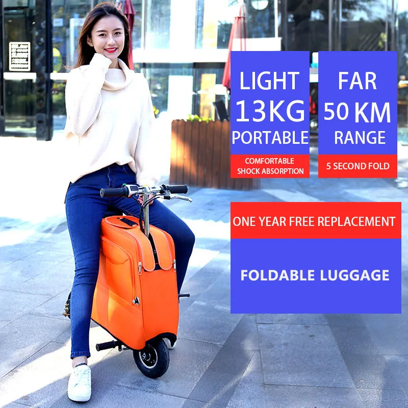 Mini 3-Wheel Electric Suitcase Bicycle With Large Capacity Luggage Electric Scooter Portable Smart City Walking Tool 36V 8Ah
Mini 3-Wheel Electric Suitcase Bicycle With Large Capacity Luggage Electric Scooter Portable Smart City Walking Tool 36V 8Ah