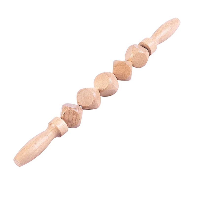 

Wooden Massage Roller Therapy Tools Handheld Cellulite Massage Roller Trigger Points for Release Cellulite Sore Muscle Blasting