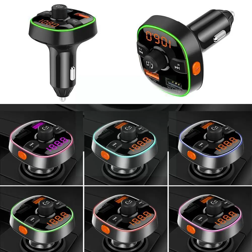 Bluetooth FM Transmitter V5.0 Car MP3 Audio Player Wireless MP3 LED QC3.0 Backlit Handsfree with Car Charger Kit Car Dual U R9H3
Bluetooth FM Transmitter V5.0 Car MP3 Audio Player Wireless MP3 LED QC3.0 Backlit Handsfree with Car Charger Kit Car Dual U R9H3