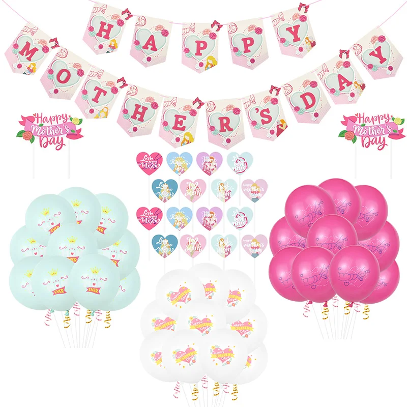 Happy Mother's Day Decoration Paper Banner Mothers Day Theme Party Latex Balloon Pink Heart Flower Cake Topper Mom Birthday Gift
Happy Mother's Day Decoration Paper Banner Mothers Day Theme Party Latex Balloon Pink Heart Flower Cake Topper Mom Birthday Gift