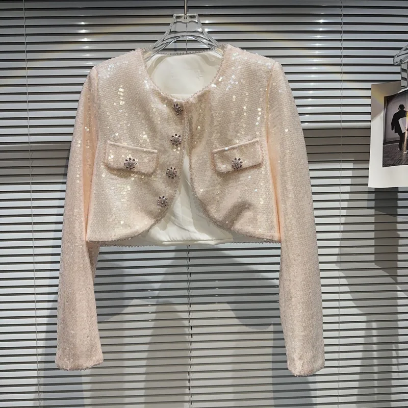 BORVEMAYS 2023 Autumn New O Neck Long Sleeve Single-breasted Solid Color Sequins Temperament Elegant Coat Women WZ5080
BORVEMAYS 2023 Autumn New O Neck Long Sleeve Single-breasted Solid Color Sequins Temperament Elegant Coat Women WZ5080