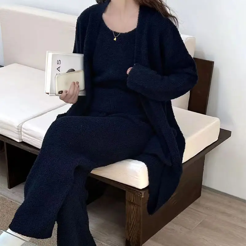 Winter New style Pajamas Soft and Comfortable Home Clothes Three piece Sling Pajamas Loose pajamas Women's Home Clothes
Winter New style Pajamas Soft and Comfortable Home Clothes Three piece Sling Pajamas Loose pajamas Women's Home Clothes