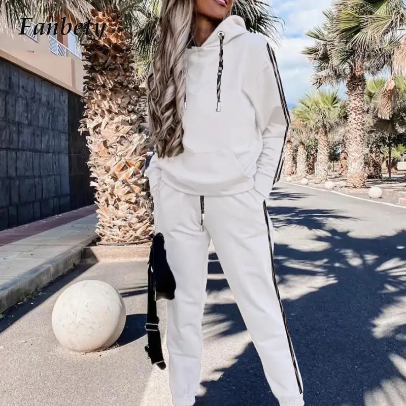 Women Elegant Stripe Sportwear Two Piece Outfit Fashion Loose Tracksuits Set Casual Long Sleeve Hoodies and Drawstring Pant Suit
Women Elegant Stripe Sportwear Two Piece Outfit Fashion Loose Tracksuits Set Casual Long Sleeve Hoodies and Drawstring Pant Suit