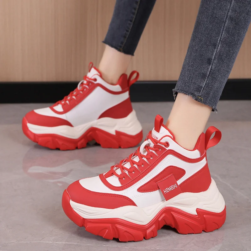 Women Red Chunky Sneakers Comfortable Platform Sports Shoes for Basketball Thick Bottom Non-slip Sneakers Zapatillas Mujur 2023
Women Red Chunky Sneakers Comfortable Platform Sports Shoes for Basketball Thick Bottom Non-slip Sneakers Zapatillas Mujur 2023
