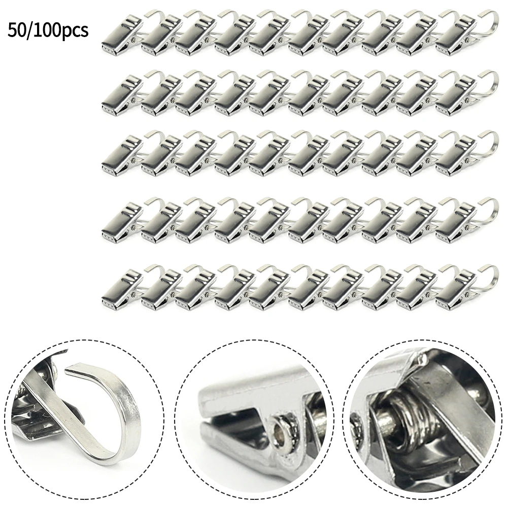 50/100pcs Stainless Steel Curtain Clips With Hook Home Curtain Accessories Photo Outdoor Party Decoration Multi-purpose Hooks
50/100pcs Stainless Steel Curtain Clips With Hook Home Curtain Accessories Photo Outdoor Party Decoration Multi-purpose Hooks
