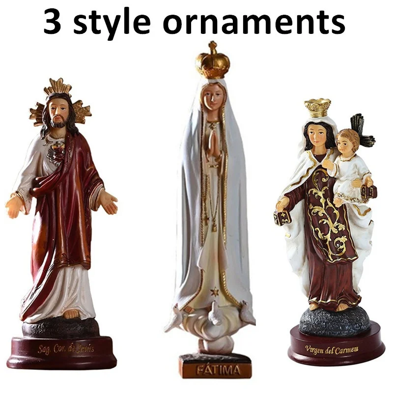 

3 стиля домашний орнамент для церкви, религиозный католицизм, христианство, Фатима, Дева Мария, Мадонна или Иисус, Священная Статуя