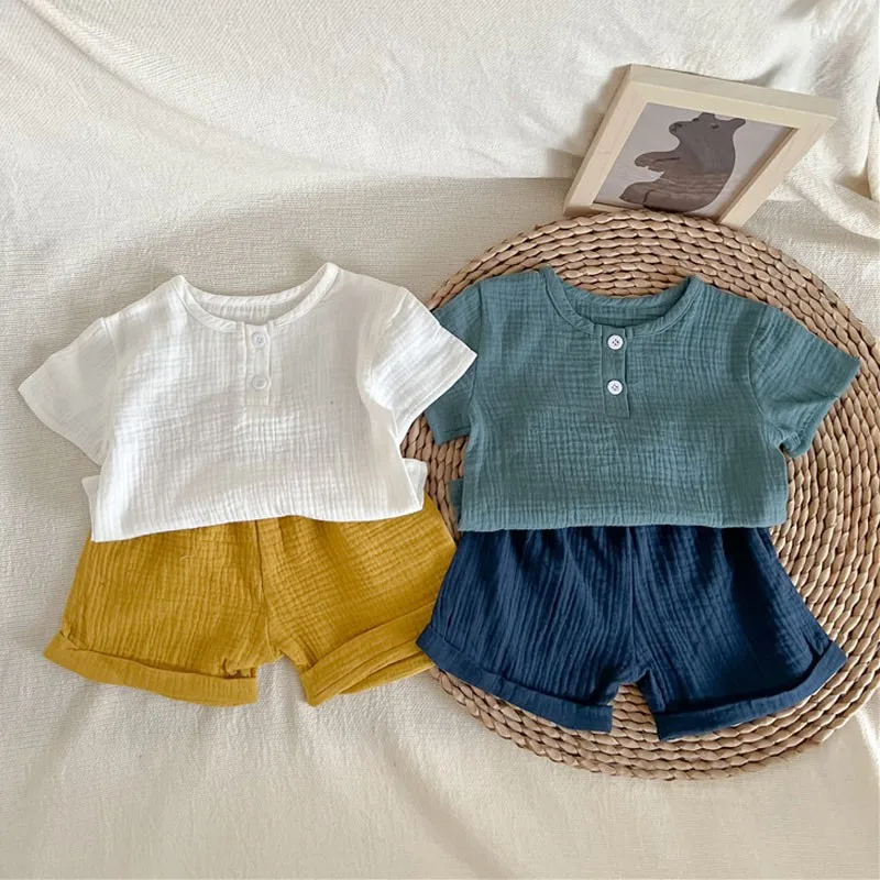 Toddler Baby Boys Girls Clothes Set Summer Cotton And Linen Short Sleeve Tops + Shorts 2pcs Kids Clothing Suit
Toddler Baby Boys Girls Clothes Set Summer Cotton And Linen Short Sleeve Tops + Shorts 2pcs Kids Clothing Suit