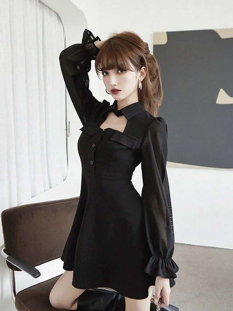 QWEEK, корейское Черное мини-платье, женское винтажное короткое платье с запахом, сетчатые платья Kpop, Goth Dark, поло с вырезами, весна 2022
QWEEK, корейское Черное мини-платье, женское винтажное короткое платье с запахом, сетчатые платья Kpop, Goth Dark, поло с вырезами, весна 2022