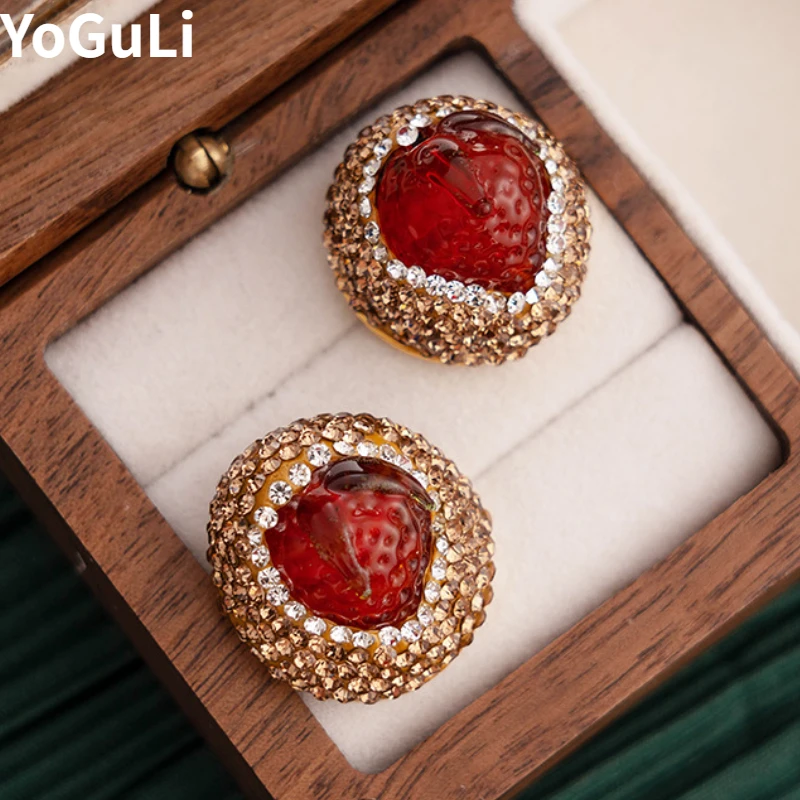 Fashion Jewelry 925 Silver Needle Luxury Design Full High Quality Glass Red Resin Earrings For Women Gift Fine Dropshipping
Fashion Jewelry 925 Silver Needle Luxury Design Full High Quality Glass Red Resin Earrings For Women Gift Fine Dropshipping