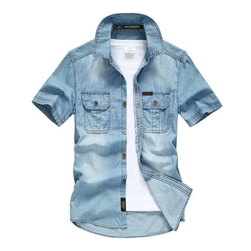 Summer Denim Shirt Men Casual Cotton Short Sleeve Mens Dress Shirts Fashion Slim Fit Cowboy Shirt Male Jeans Chemise Homme M-3XL
Summer Denim Shirt Men Casual Cotton Short Sleeve Mens Dress Shirts Fashion Slim Fit Cowboy Shirt Male Jeans Chemise Homme M-3XL