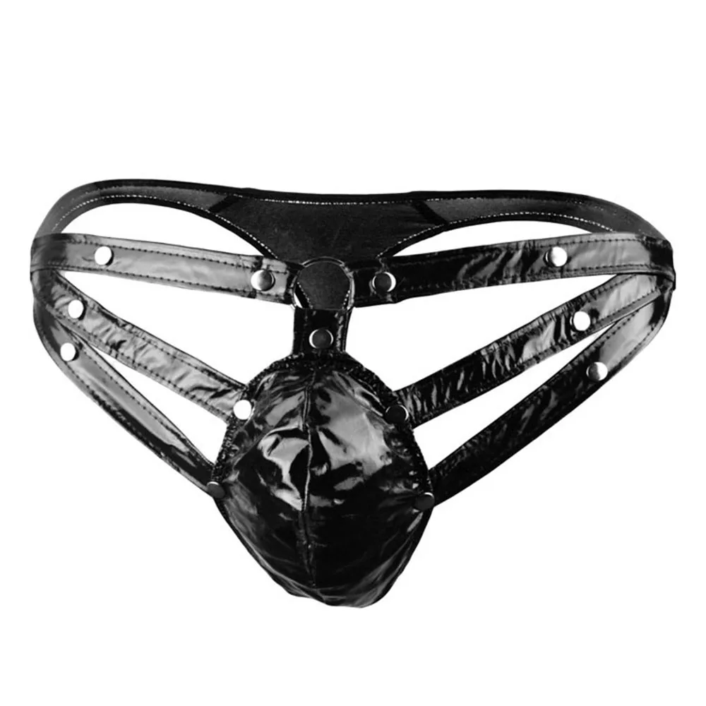 Men Low Rise Breathable Faux Leather Ring Thong Hollow Out Underwear See Through Brief G-String Underpants Boxers
Men Low Rise Breathable Faux Leather Ring Thong Hollow Out Underwear See Through Brief G-String Underpants Boxers