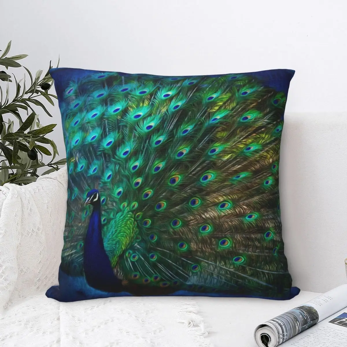 

Being Yourself Peacock Art Square Pillowcase Cushion Cover Comfort Pillow Case Polyester Throw Pillow cover For Home Bedroom