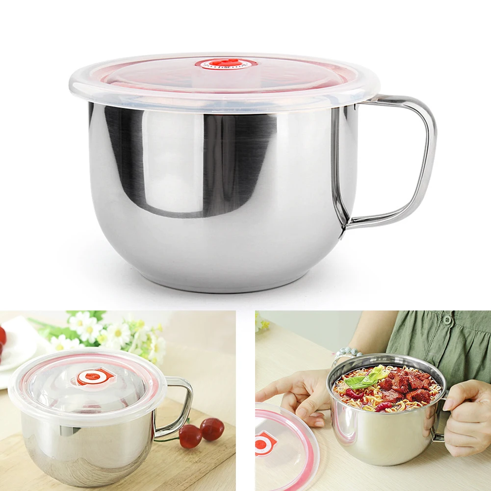 Stainless Steel Instant Noodle Bowl With Handle And Lid Durable Portable Food Container Rice Bowl Soup Bowls Dinnerware
Stainless Steel Instant Noodle Bowl With Handle And Lid Durable Portable Food Container Rice Bowl Soup Bowls Dinnerware