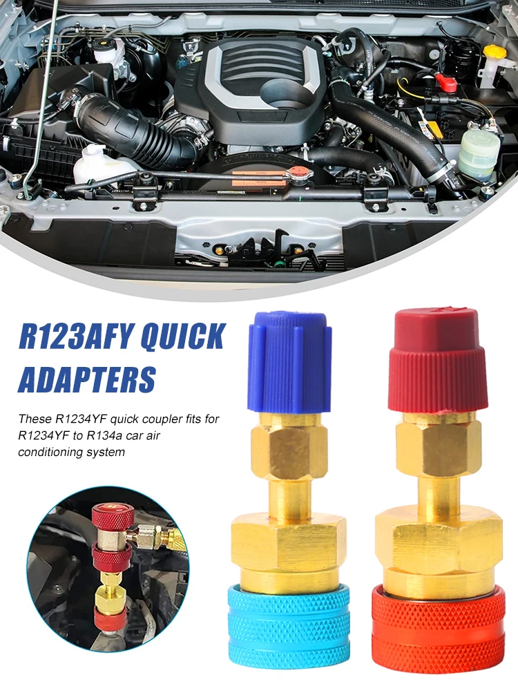 2Pcs R1234YF to R134A High Low Side Quick Connector R12 to R134 Adapter Auto Air Conditioning Refrigerant Coupler Accessories
2Pcs R1234YF to R134A High Low Side Quick Connector R12 to R134 Adapter Auto Air Conditioning Refrigerant Coupler Accessories
