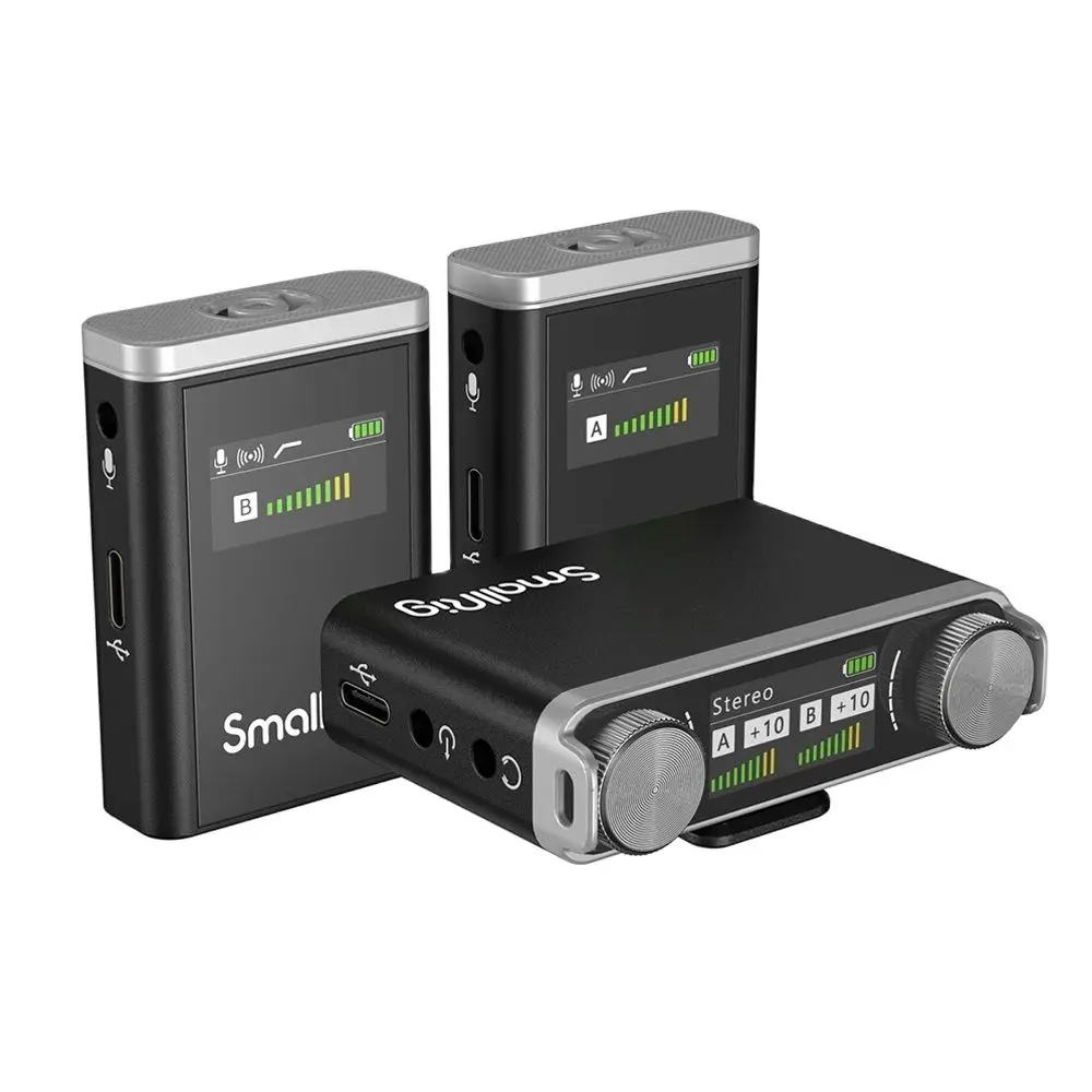 SmallRig wireless microphone Lavalier microphone full set of noise-cancelling one-to-two microphones 8 hours Working for Camera
SmallRig wireless microphone Lavalier microphone full set of noise-cancelling one-to-two microphones 8 hours Working for Camera