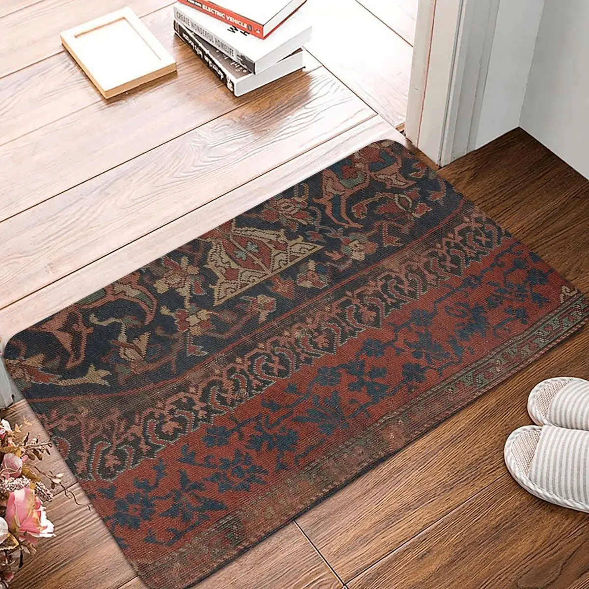 Oriental Rug Bath Mat Boho Chic Dark Doormat Living Room Carpet Outdoor Rug Home Decoration
Oriental Rug Bath Mat Boho Chic Dark Doormat Living Room Carpet Outdoor Rug Home Decoration