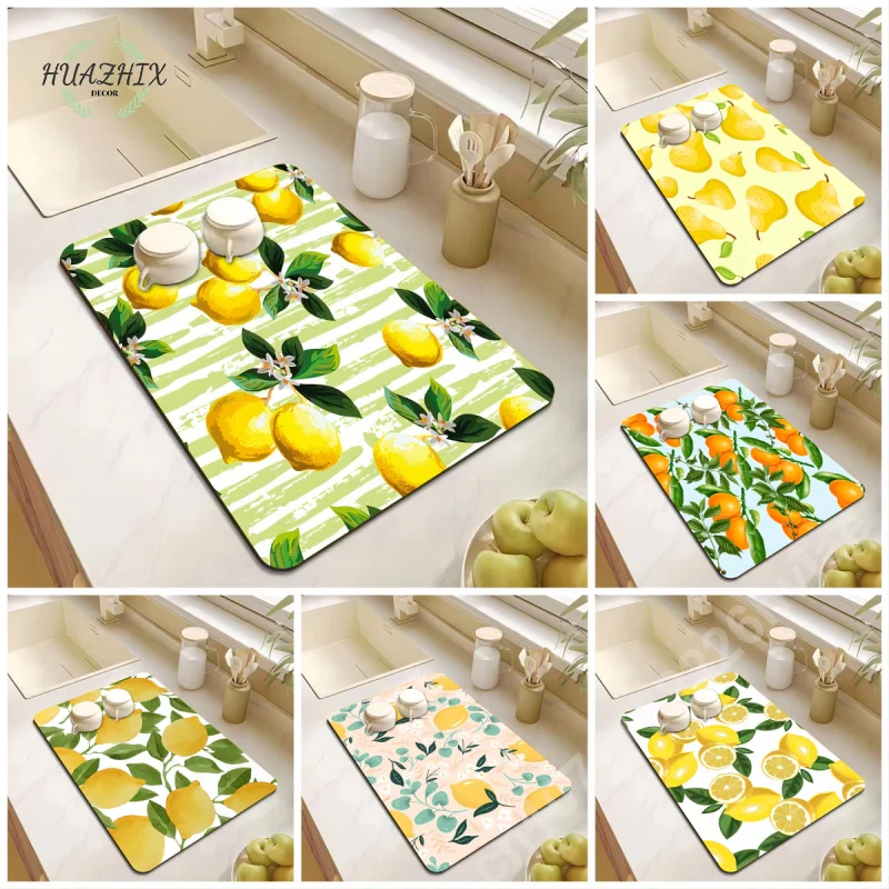 Lemon Print Fruit Pattern Kitchen Waterproof Dish Drying Mat Drain Pads for Coffee Placemat Super Absorbent Anti-Slip Decoration
Lemon Print Fruit Pattern Kitchen Waterproof Dish Drying Mat Drain Pads for Coffee Placemat Super Absorbent Anti-Slip Decoration
