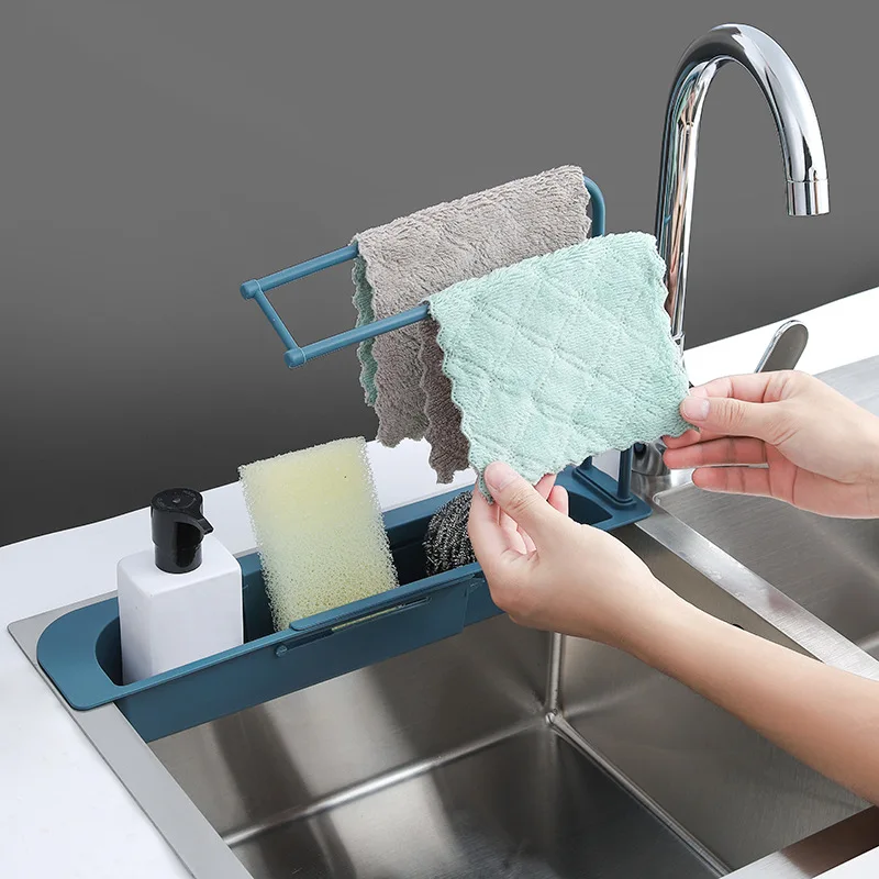 Telescopic Sink Shelf Kitchen Self Draining Rack Rag Towel Bar Soap Sponge Storage Basket Holder Household Supplies
Telescopic Sink Shelf Kitchen Self Draining Rack Rag Towel Bar Soap Sponge Storage Basket Holder Household Supplies